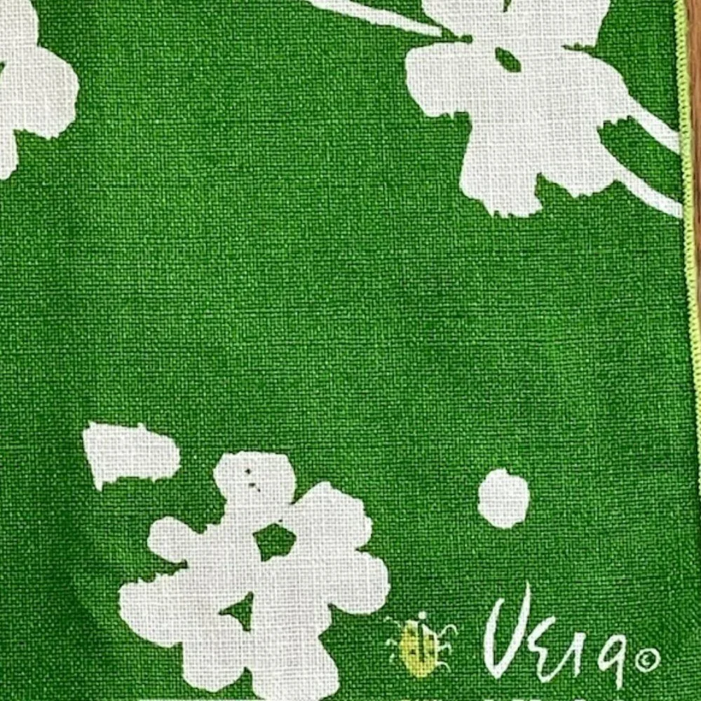 Vintage Vera Neumann Floral Cherry Blossom MCM Table napkins set of 4 16” x 16”